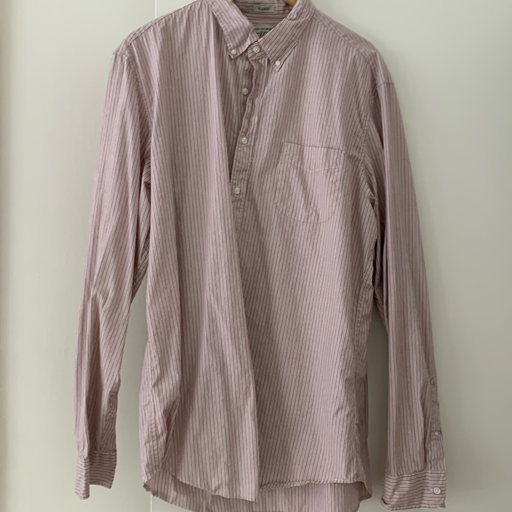 Jcrew, striped Oxford, XL talk, red navy stripe. Worn once.